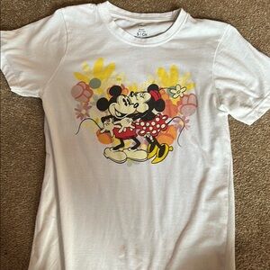 Disney Kids White Tee with Minnie and Mickey Design